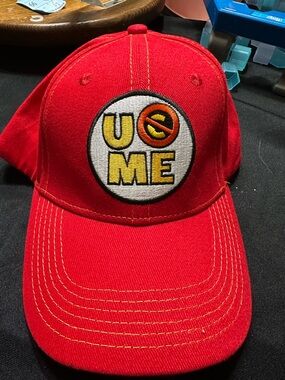 Red Baseball Cap with John Cena “U can’t C ME' Embroidered Patch